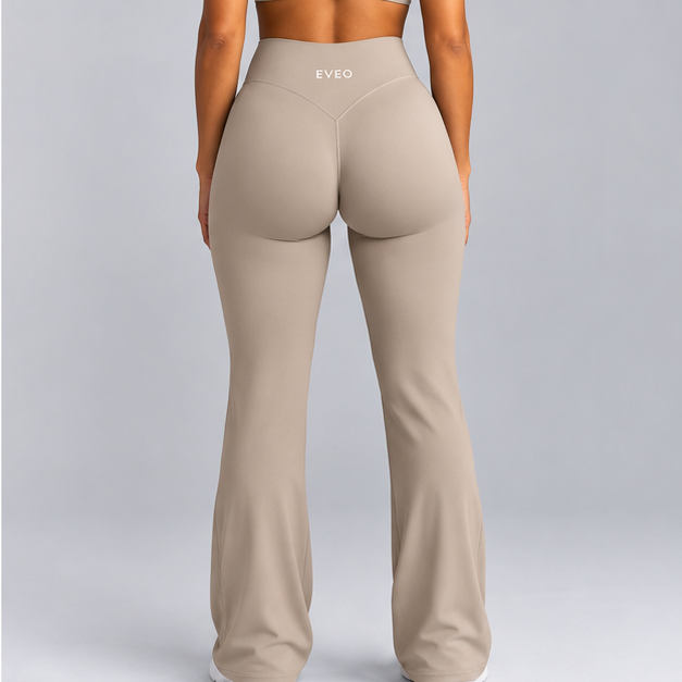 High-Waisted Flare Pants -Navy