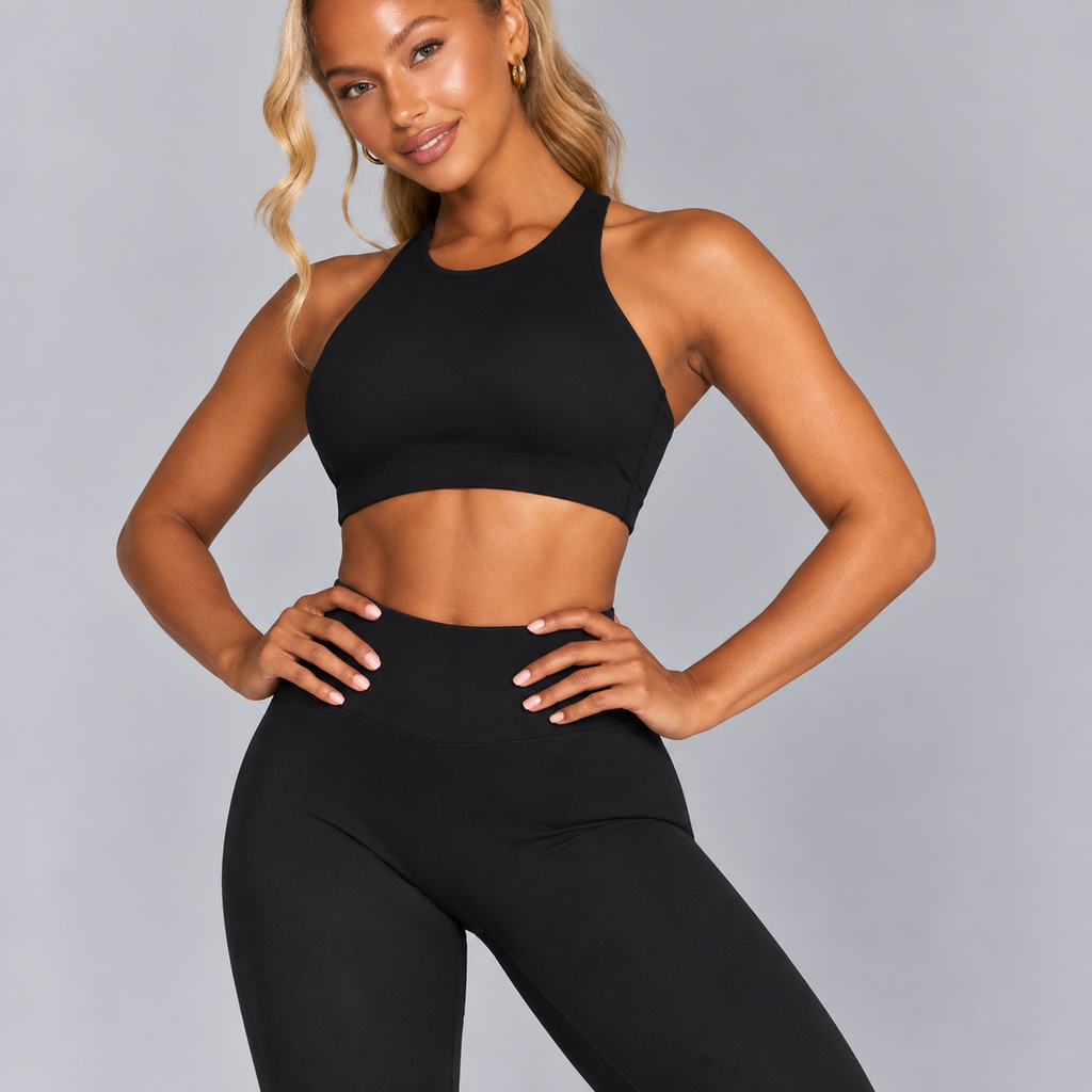 High-Waisted Flare Pants -Navy