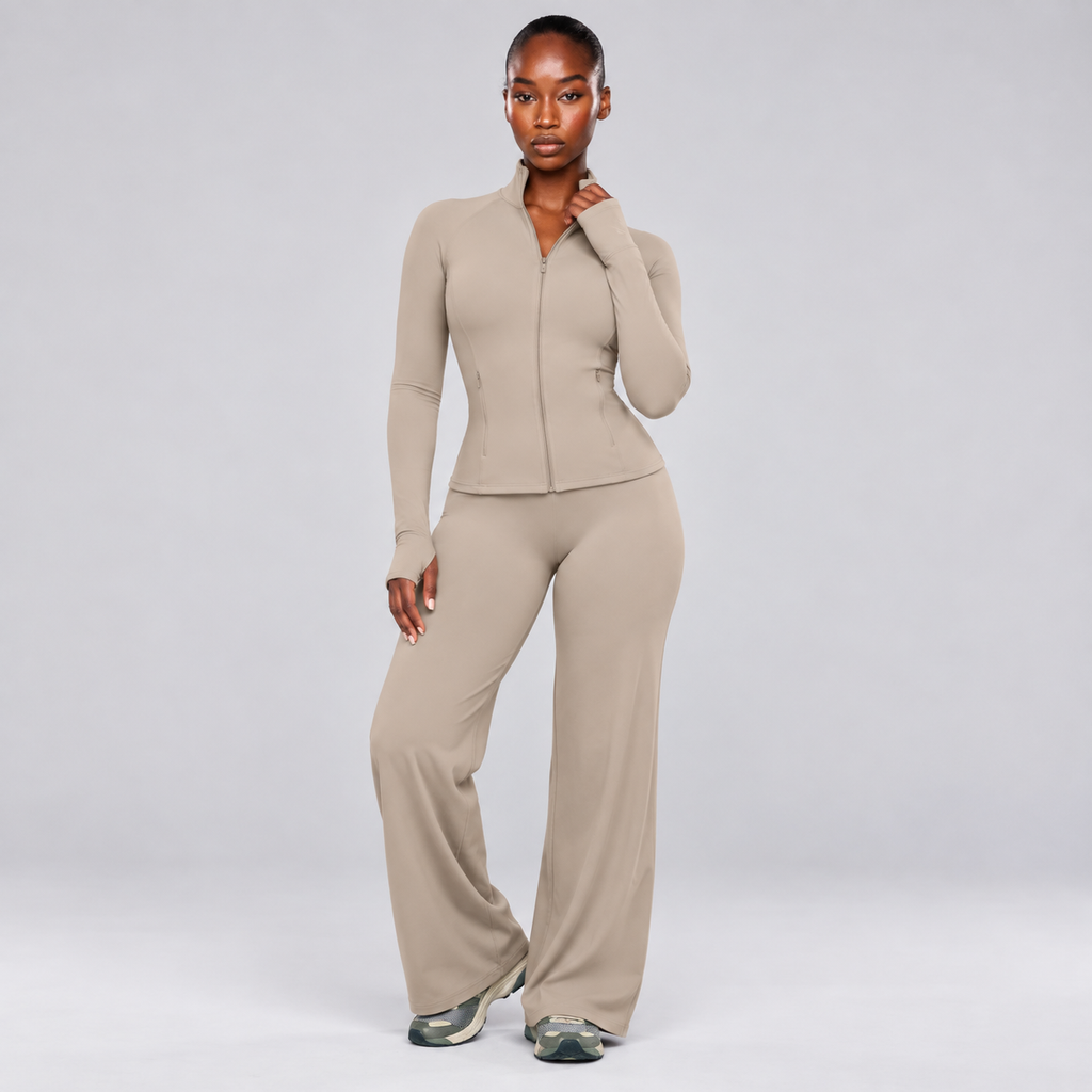 EVEO Sculpt Zip Jacket Beige