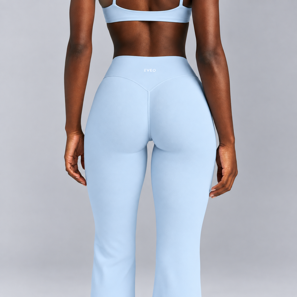 High-Waisted Flare Pants -Navy