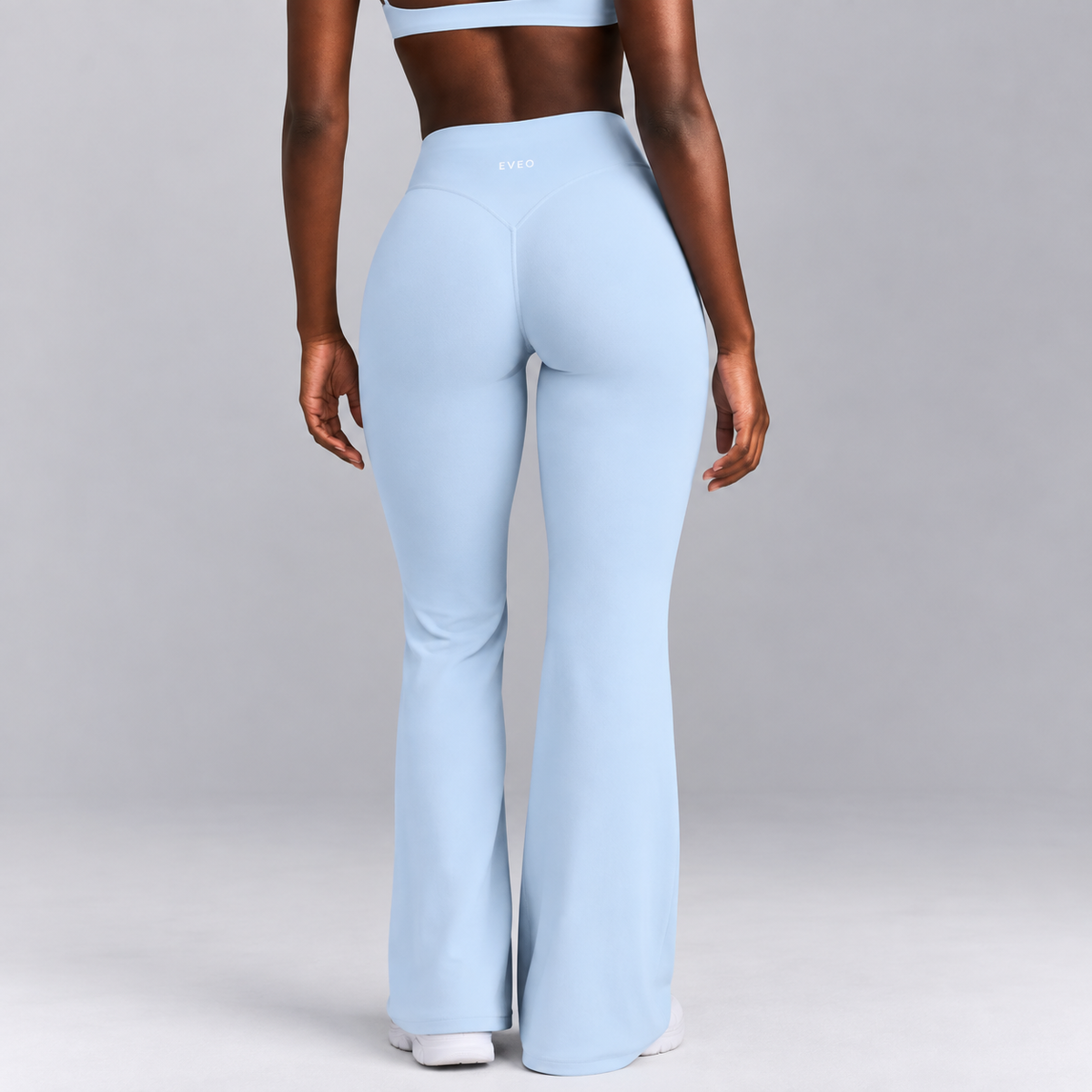 High-Waisted Flare Pants -Blue