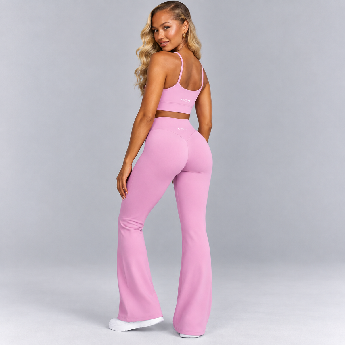 High-Waisted Flare Pants -Navy