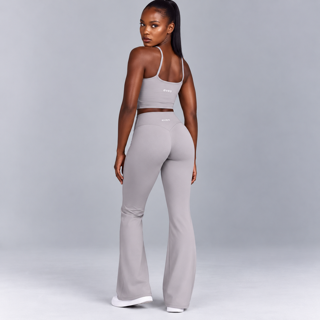 High-Waisted Flare Pants -Navy